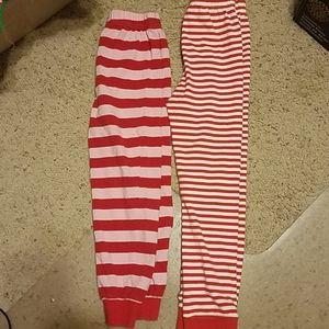 2 pairs of Stripe Red Pajama Pants Size 5
